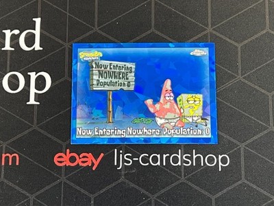 2025 Topps Chrome Sapphire SpongeBob #159 Now Entering Nowhere: Population 0 J1