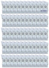 60 Pairs of Yacht & Smith Men's Wholesale Bulk Cotton Socks, Size 10-13 (White)