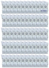 60 Pairs of Yacht & Smith Men's Wholesale Bulk Cotton Socks, Size 10-13 (White)