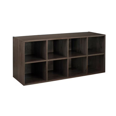 Stackable 16 In. H X 36 In. W X 11.61 In. D Espresso Laminate 8-Cube Storage Org