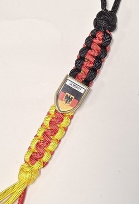 Germany City Flag Badge Lanyard Keychain Paracord Key Ring 12in length