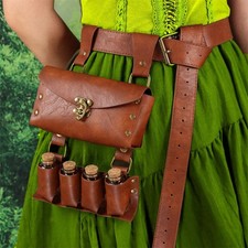Renaissance Leather Belt Medieval Wizard Alchemy Glass Magic Bottle Cork Bottle