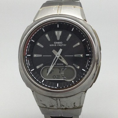 Casio 3747 WVA-106HA Wave Ceptor Mens Watch 40mm Black Stainless