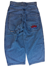 JNCO Jeans Twin Cannon 26" Red Crown Jeans Pants Men's Size 32 x 32 Blue