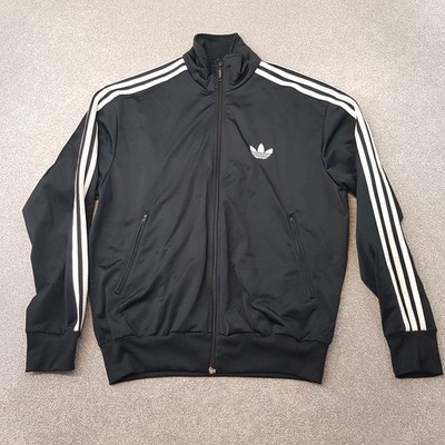 Adidas Mens Track Jacket Large Black Trefoil Firebird Originals SST Mods Retro