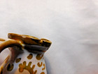 Vintage Peasant Village PV Italy Pottery Miniature Creamer Pitcher Gold & White — photo 7