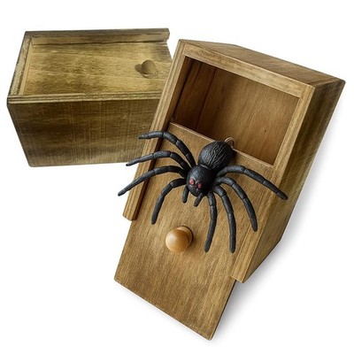 Spider Prank Spinnenüberraschungsbox  100% aus Holz entworfen und handgefert...