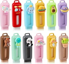 12 Pack Cute Retractable Pencil Erasers for Kids Bulk Kawaii Cartoon Fun Eras...