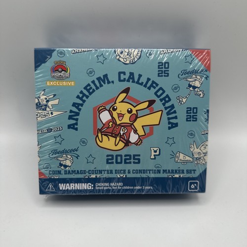 2025 Anaheim Pokemon Worlds Varsity Pikachu Coin Damage Counter Dice Marker Set - Picture 1 of 2