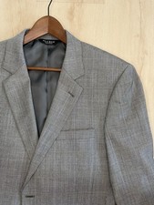 Jos A Bank Mens 44R Gray Glen Plaid Two Button Wool Sports Coat