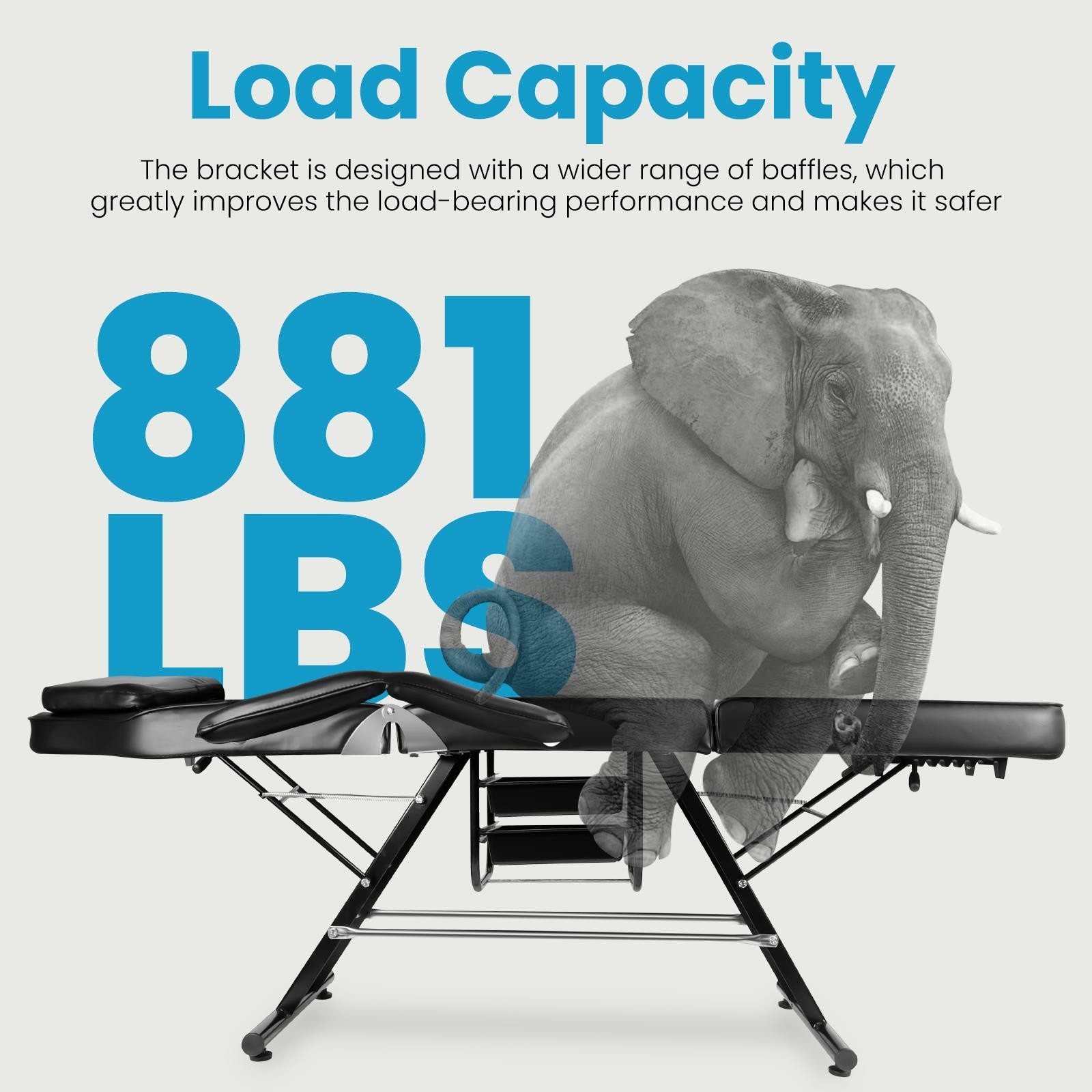 Tattoo Bed Swivel Aesthetician Chair 881LB Adjustable Massage Salon SPA Chair