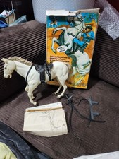 Rare Hubley SILVER Lone Ranger Rides Again Plastic Horse w/ Original Box