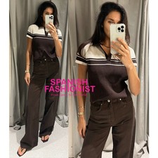 ZARA WOMAN SS25 BROWN TRF EXTRA WIDE LEG HIGH WAIST JEANS ALL SIZES 4060/226/700