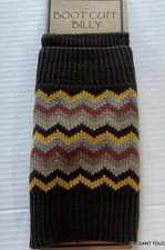 Boot Cuff Billy Boot Knit Dark Brown Striped Cuffs One Size