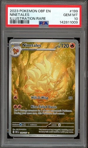 PSA 10 GEM MINT -  Ninetales #199 S&V Obsidian Flames Illustration Rare