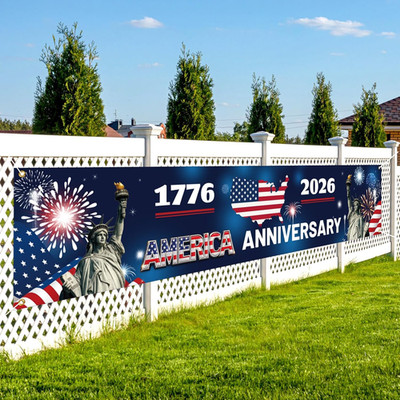 American 250Th Anniversary Banner American Patriotic Flag USA 1776-2026 Birthday