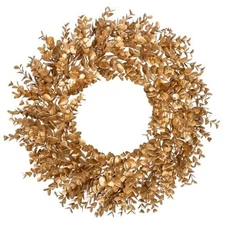  20"" Christmas Wreath Artificial Eucalyptus Wreath Gold Eucalyptus - Gold