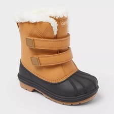 Cat Jack Toddler Denver Faux Fur Strap Winter Boots - Cognac