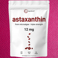 Astaxanthin 12mg Antioxidant Supplements Fresh Microalgae Eye Joint Skin Health