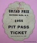 Original 1955 Pit Pass Ticket Watkins Glen Grand Prix Racing New York / Signed — photo 1