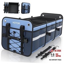 Trunk Organizer for SUV   Car Storage Box with Reflective Strips, Large Blue