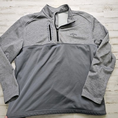 Callaway Golf Pullover Jacket Gray 1/4 Zip Long Sleeve Men's XXL Active Fleece