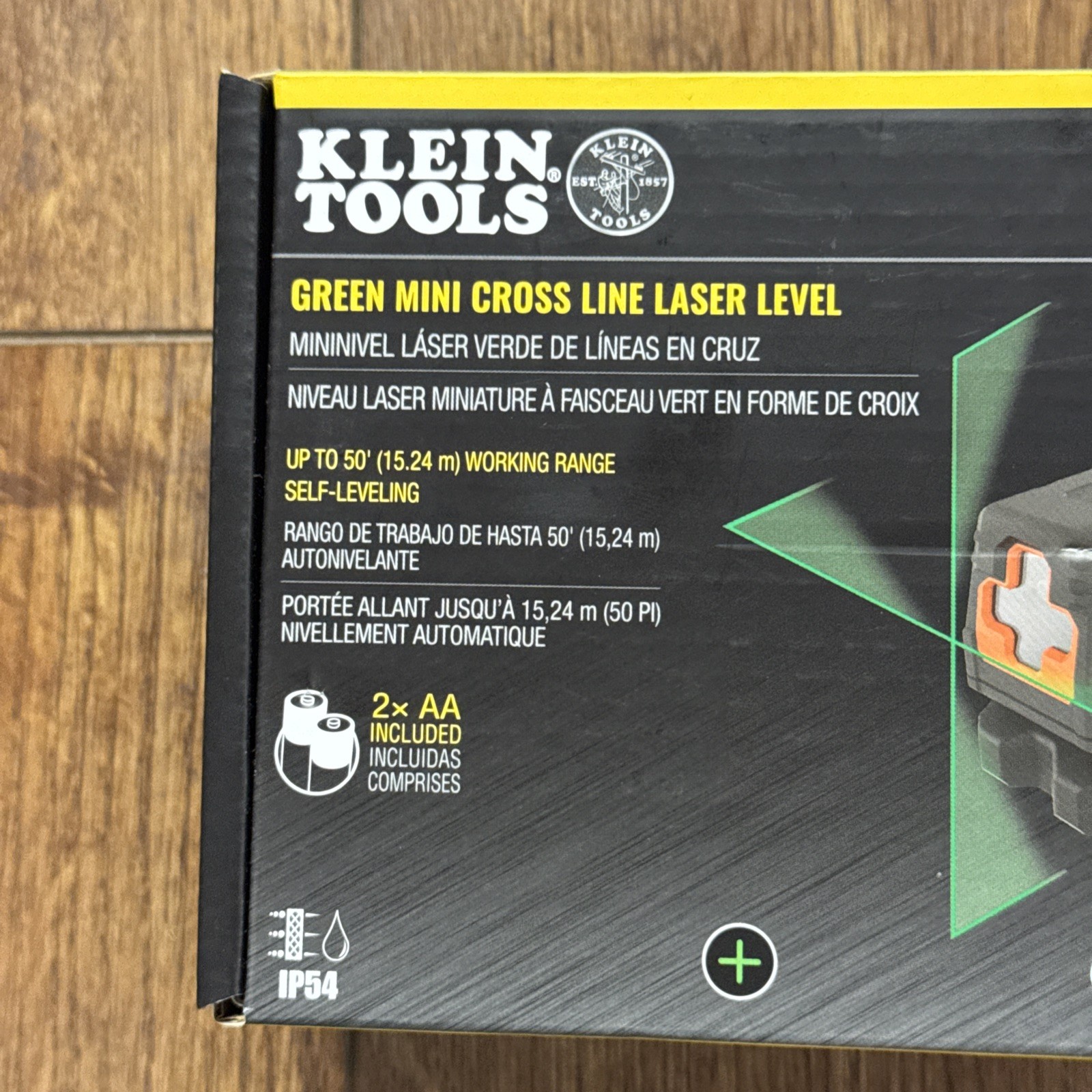 Klein Tools 93MCLG Green Mini Cross-Line Self-Leveling Laser Level, 50-Foot, NEW