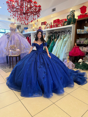 Royal Blue Quinceanera Dresses with Bow Off Shoulder 3D Flowers Ball Gowns Prom | eBay Royal Blue Quinceanera Dresses with Bow Off Shoulder 3D Flowers Ball Gowns Prom | eBay