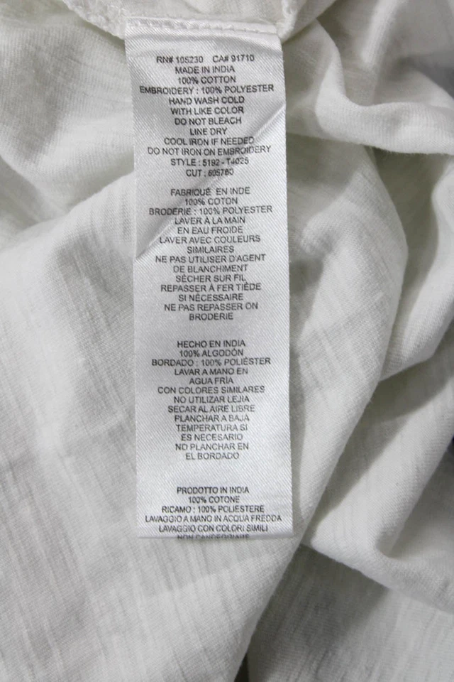 Camiseta sin mangas suave Joie para mujer cuello redondo tejido cuadrado blanco algodón talla extra pequeña Foto 4 de 4