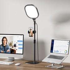 Video Conference Lighting for Zoom Meeting, Ring Light for Desk with Flexible...