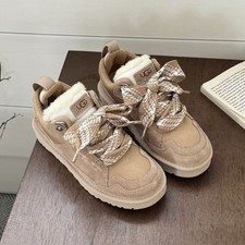 New UGG Lowmel Suede Beige Women's Shoes Winter Warm Trainers Sneakers