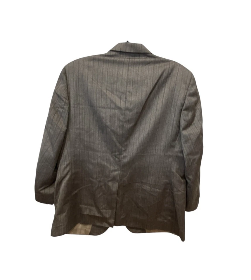 Blazer Adolfo Hombre 46R Gris Rayas Abrigo Deportivo Dos Botones Lino Foto 2 de 4
