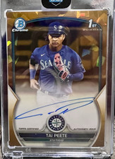 2023 Bowman Chrome Sapphire Tai Peete Gold Auto RC /50 Mariners