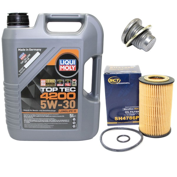 MotoröL Filter Set 5W-30 5 Liter + ÖLablassschraube FüR Renault Twingo I Clio II-image