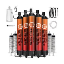 Straw Water Filter 5 Pack Outdoor Camping Hiking Survival Gear Kit for