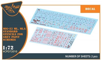 MiG-23ML, MLA standard stencils for grey paint schemes / 1:72