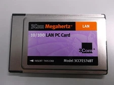 3Com 10/100 PCMCIA Ethernet LAN PC Card with Dongle Cable 3CCFE574BT