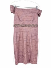 Eliza J Size 14 Mauve Textured Taffeta Formal Wear Dress-Formal Wear