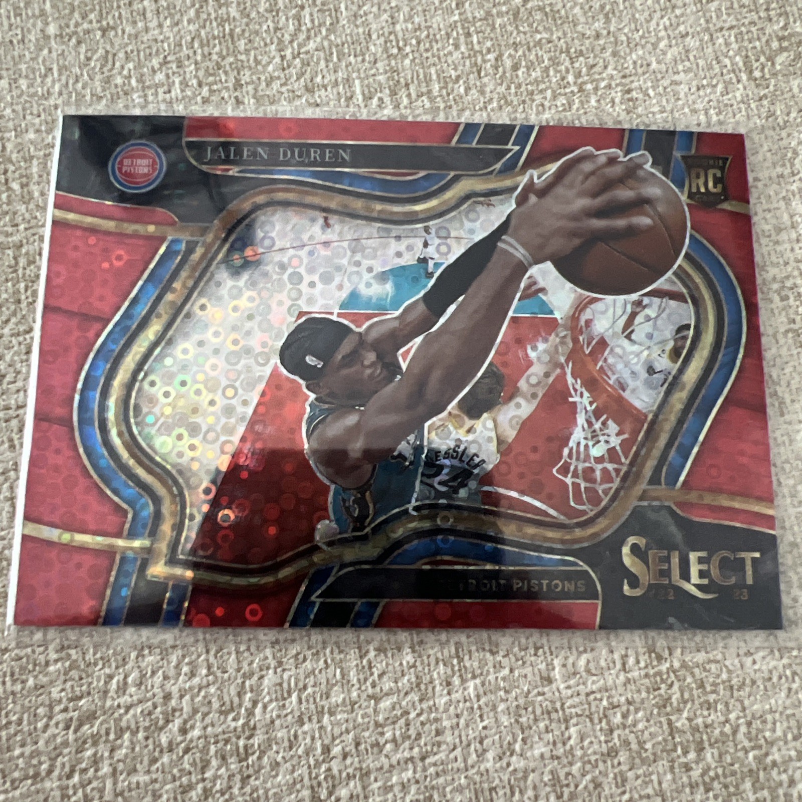 JALEN DUREN 2022-23 SELECT COURTSIDE ROOKIE RED DISCO PRIZM RC /49