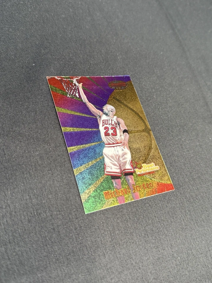 1998/99 Bowman’s Best MICHAEL JORDAN Best Performance RAINBOW HOLO #96🔥RARE🔥 - Image 3 of 4