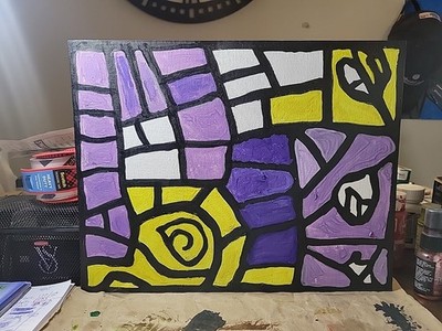 Original Handmade Multicolor 11x14 Abstract Acrylic Painting On Canvas Board
