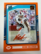 2024 Clearly Donruss Keon Coleman /199 Auto Rated Rookie RC Bills #67 Clean