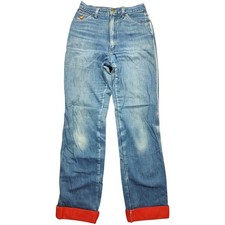 Vtg No Fault Wrangler Lined Cuffed Jeans Womens 25x29 Blue Denim USA Made
