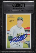 BAS 2010 National Chicle Trevor Cahill Monty Sheldon Seal of Authenticity 0t2s