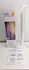 24 LED Birch Tree Light 15 Inch USB Battery Timer White Tabletop Decor