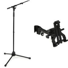 K M 210/9 Telescoping Boom Microphone Stand and Tablet Holder Bundle
