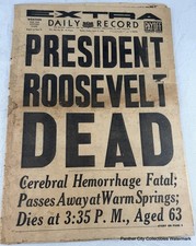 April 13 1945 Boston Daily Record Newspaper WWII President Roosevelt Dead FDR