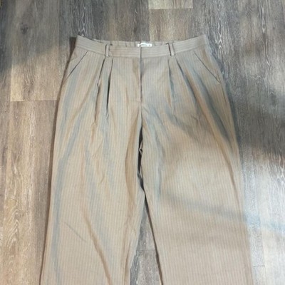 Abercrombie & Fitch The Sloane Tailored Pant Tan Pinstripe 35 Long
