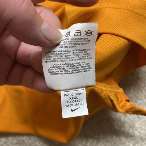 Nike Golf Shirt Mens 3XL Orange Dri Fit Short Sleeve Polo Activewear Outdoor - Picture 7 of 9