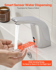 Touchless Bathroom Sink Faucet Sensor Cold Water Chrome Plated 9/16in